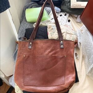 Classic Portland Leather Brown Leather Tote Bag - Women